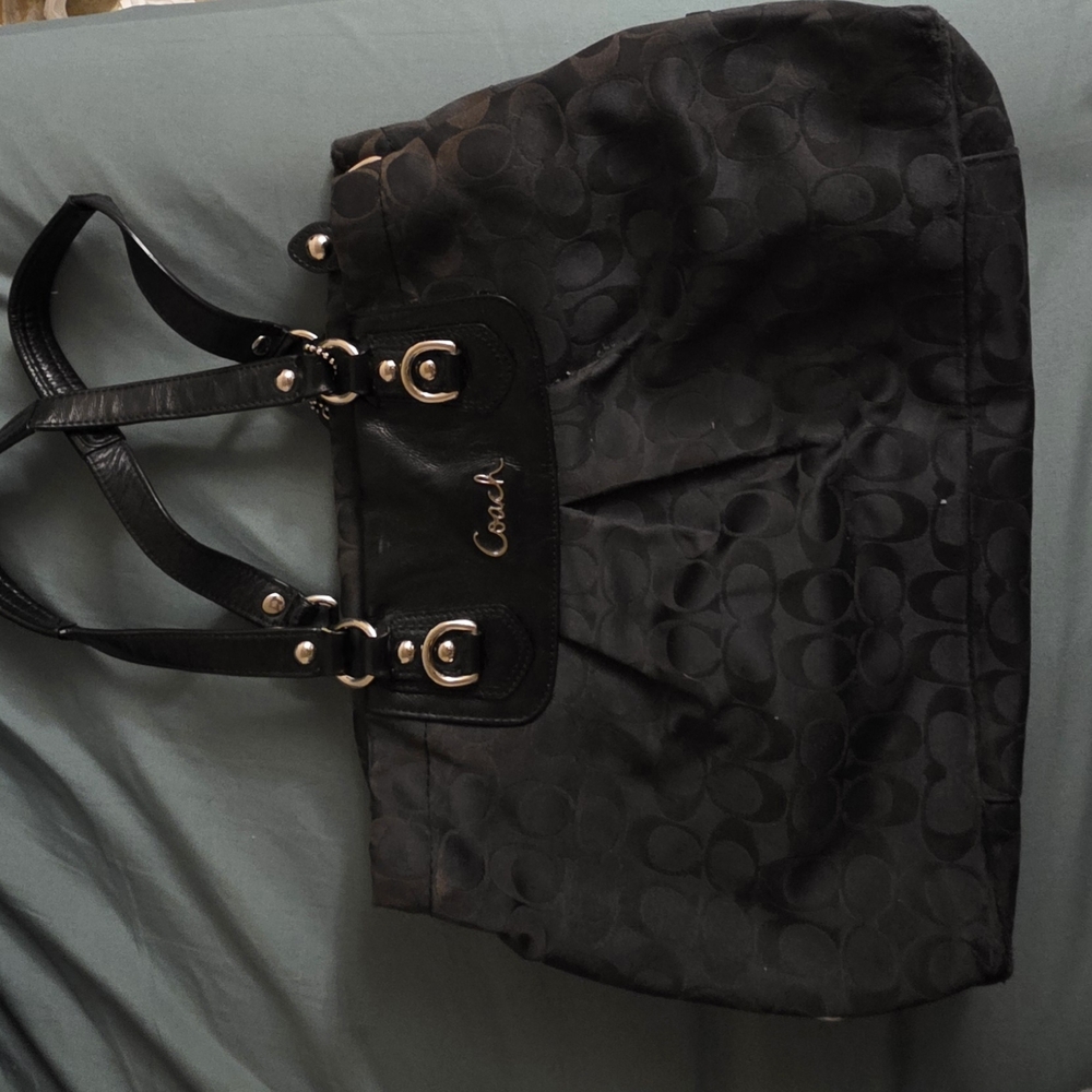 Coach Black Monogram Tote